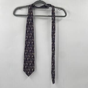 Vintage 90s Zyloe George machado geometric 100% Italian Silk tie
